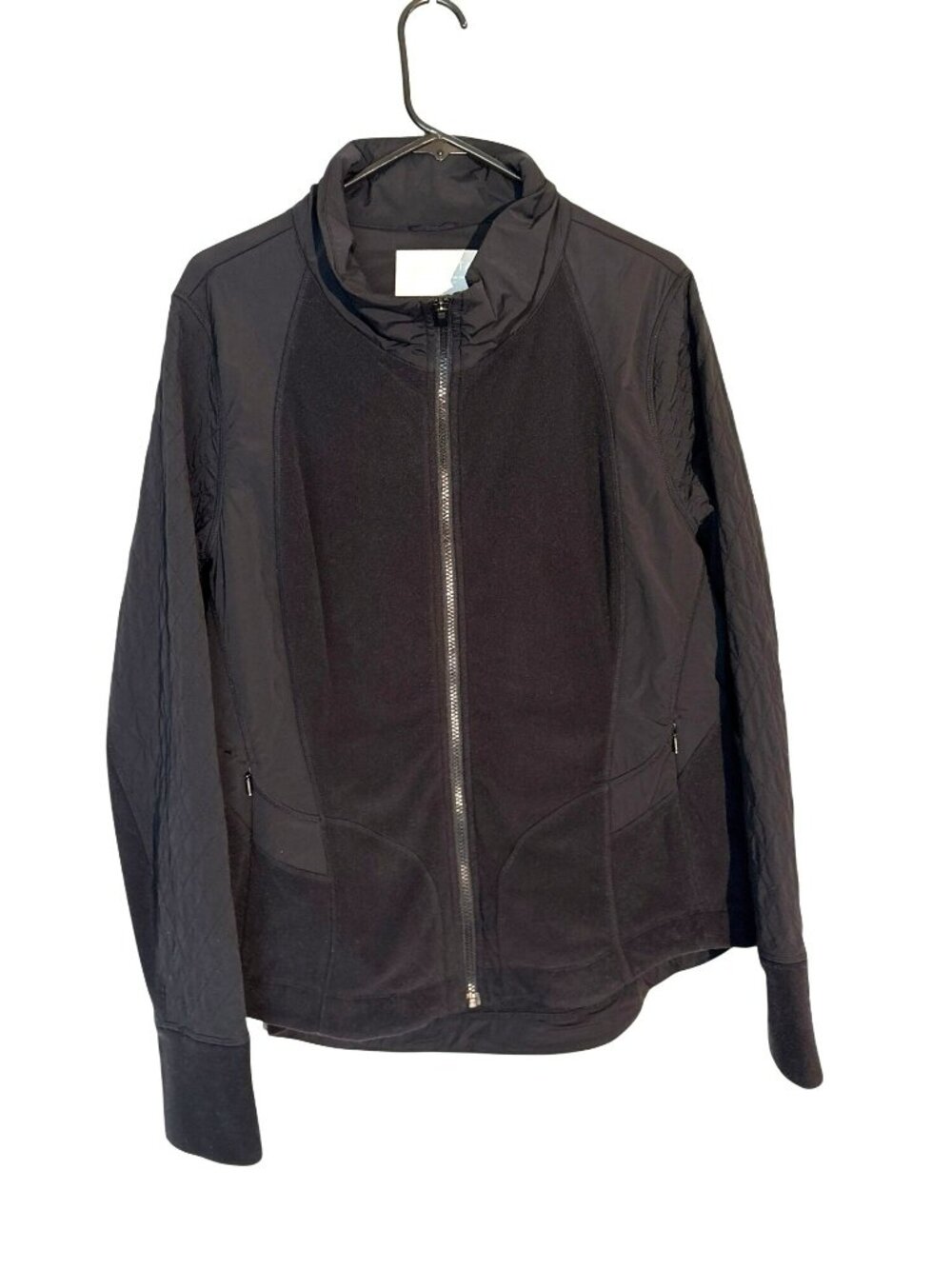 Athleta Cold Front Hybrid Quilted Tech Fleece Jacket-No Hood 511423 Size XL